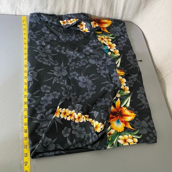 Vintage Good Vibes Mens Button Up Hawaiian Shirt Size L Tropical Floral Surfer - Picture 6 of 8